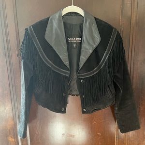 Cropped Fringe Suede Wilson’s Leather Jacket